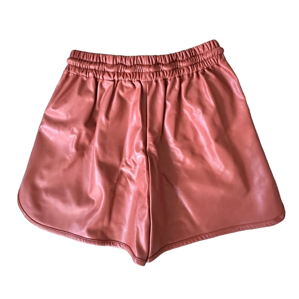NEW ALC Faux Leather Shorts Brown - Picture 4 of 11